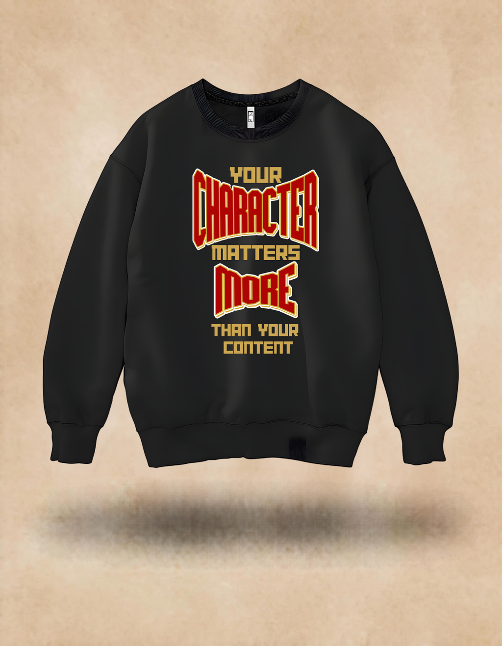 Character Matters More Sweatshirt (Red print) – Christian Streetwear