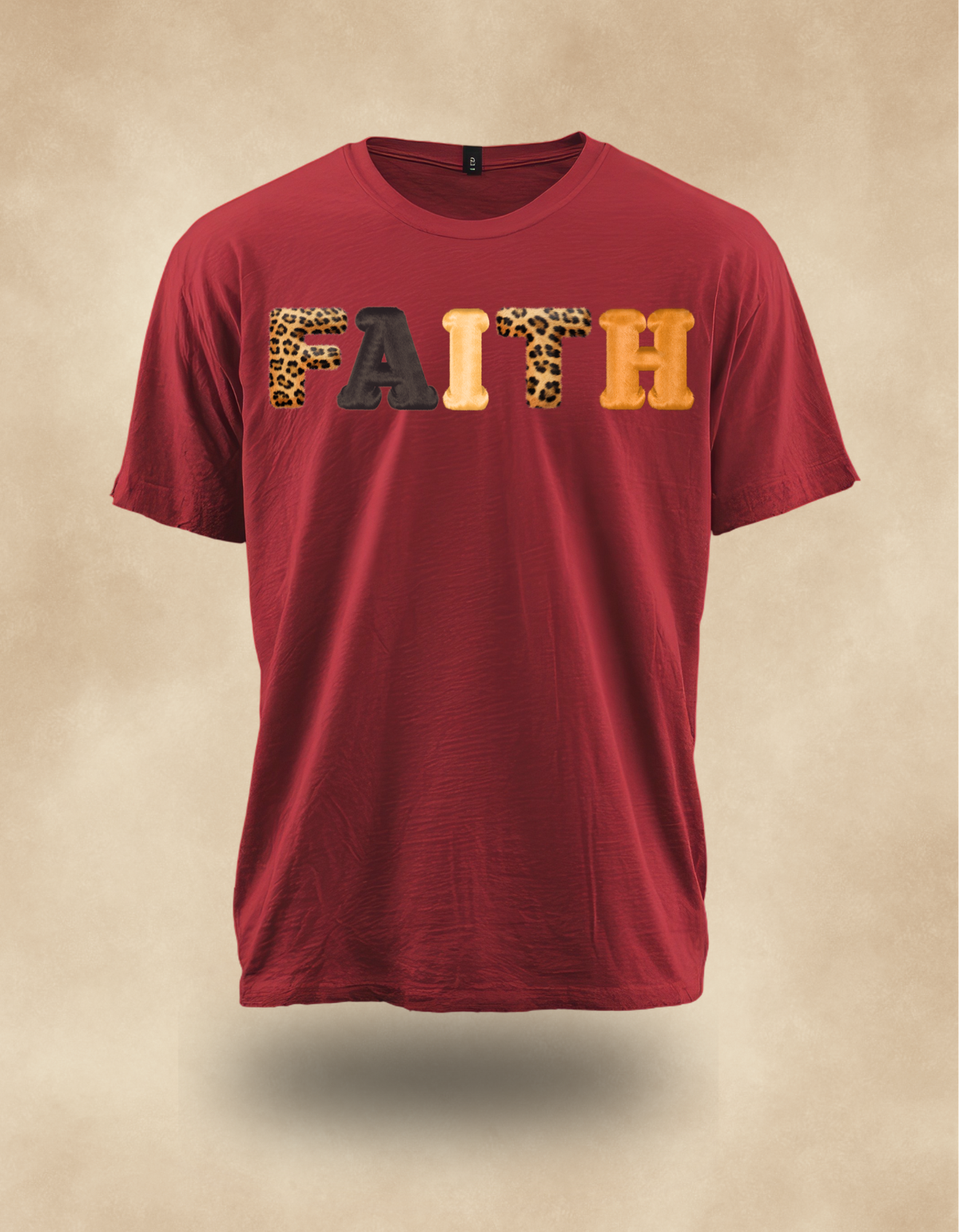 FAITH Fall T-shirt - Leopard Letter Design