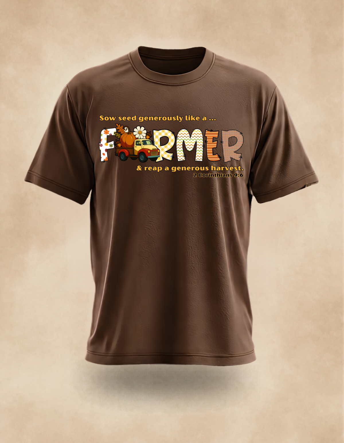 Joyful Harvest FARMER T‑Shirt – Scripture Inspired