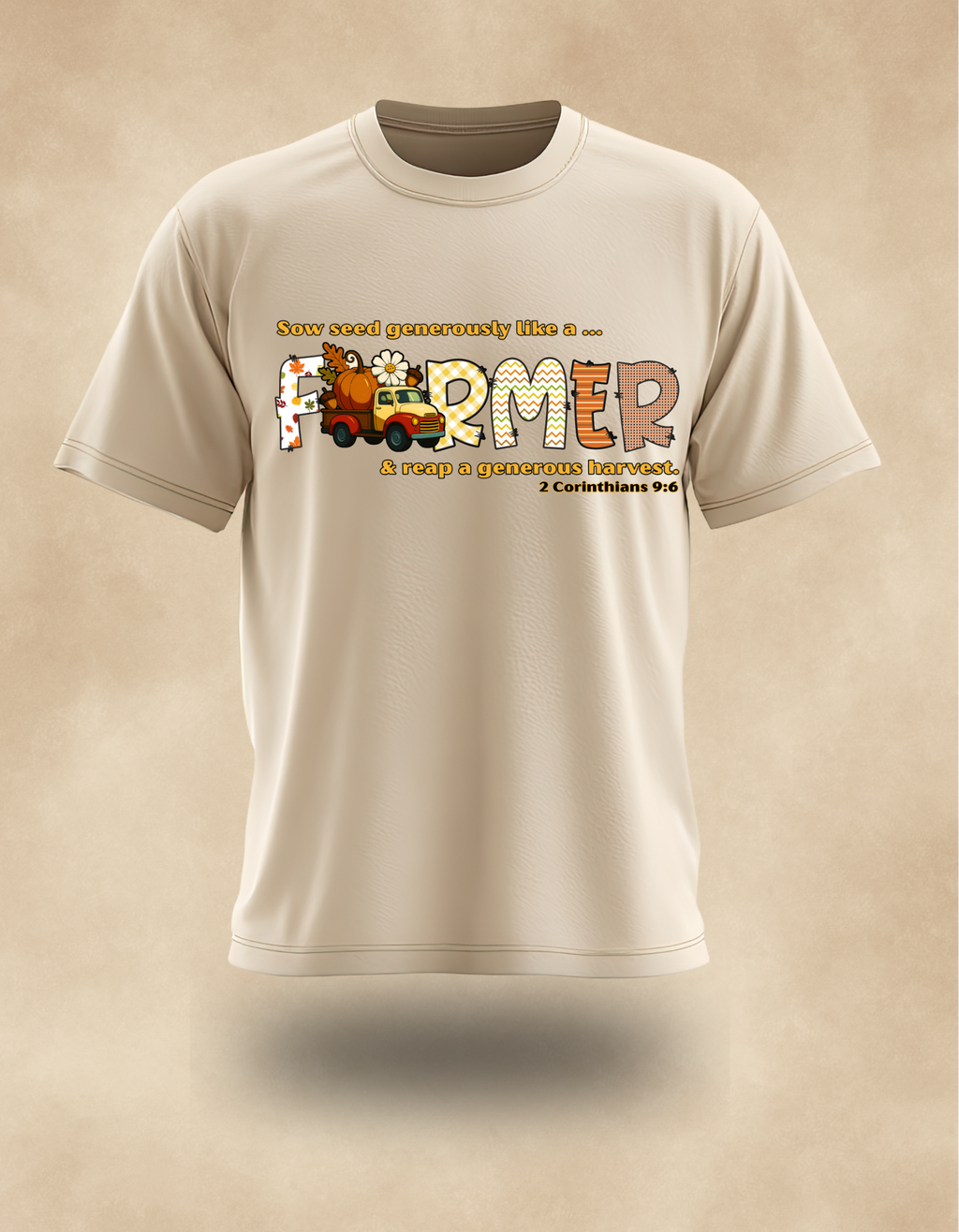 Joyful Harvest FARMER T‑Shirt – Scripture Inspired