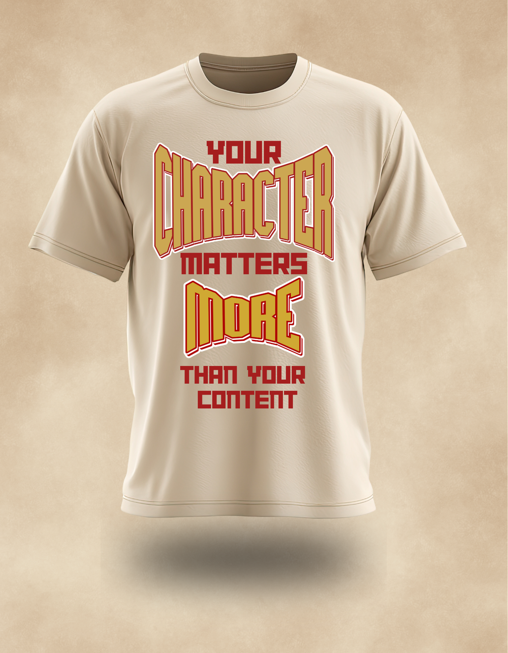 Character Matters More Tee (Gold print) – Christian Streetwear