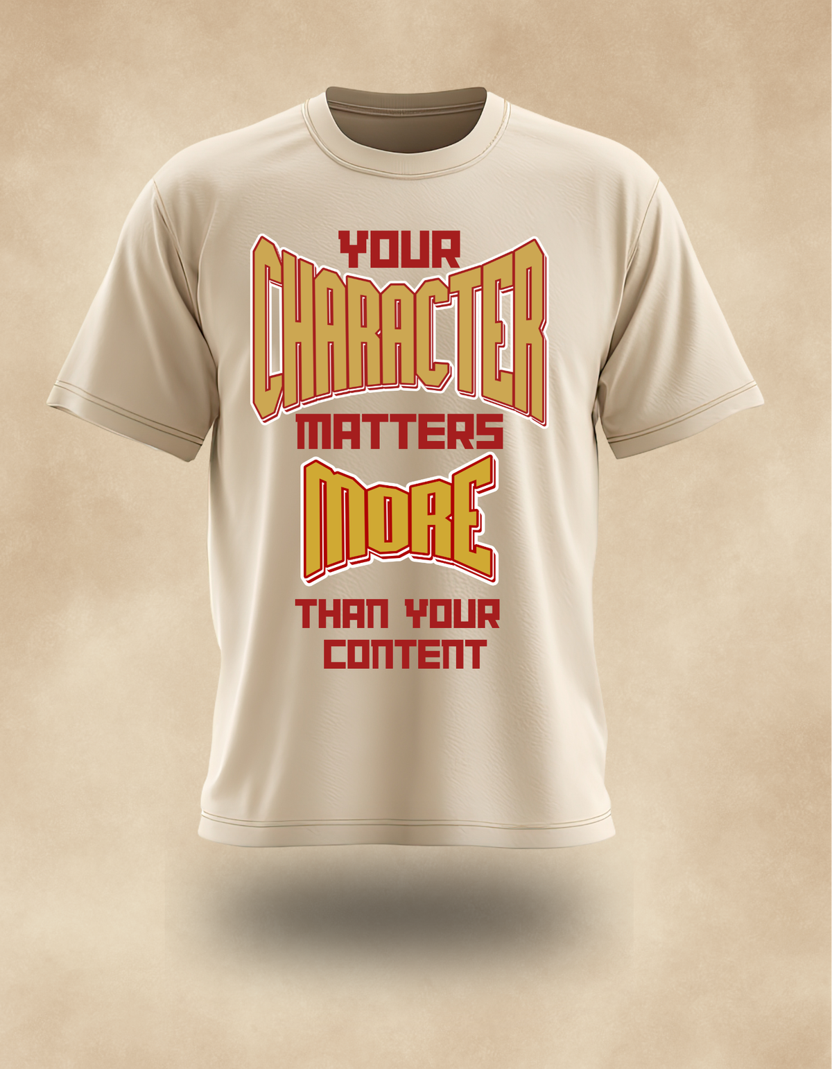 Character Matters More Tee (Gold print) – Christian Streetwear