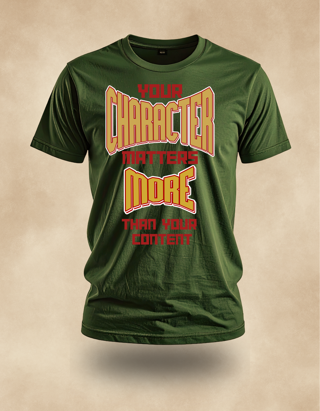 Character Matters More Tee (Gold print) – Christian Streetwear