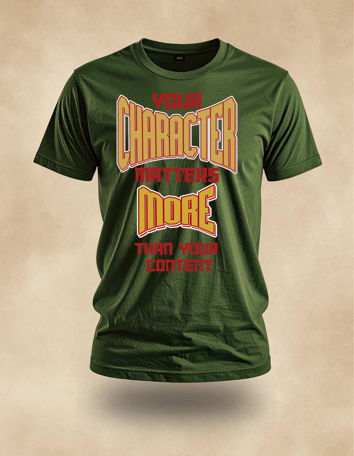 Character Matters More Tee (Gold print) – Christian Streetwear
