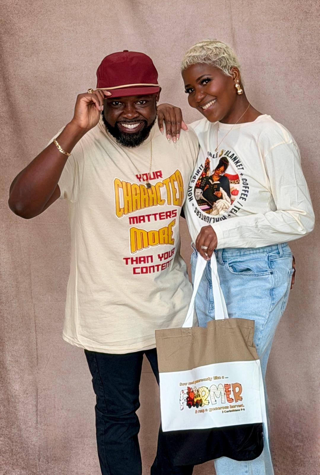 Character Matters More Tee (Gold print) – Christian Streetwear