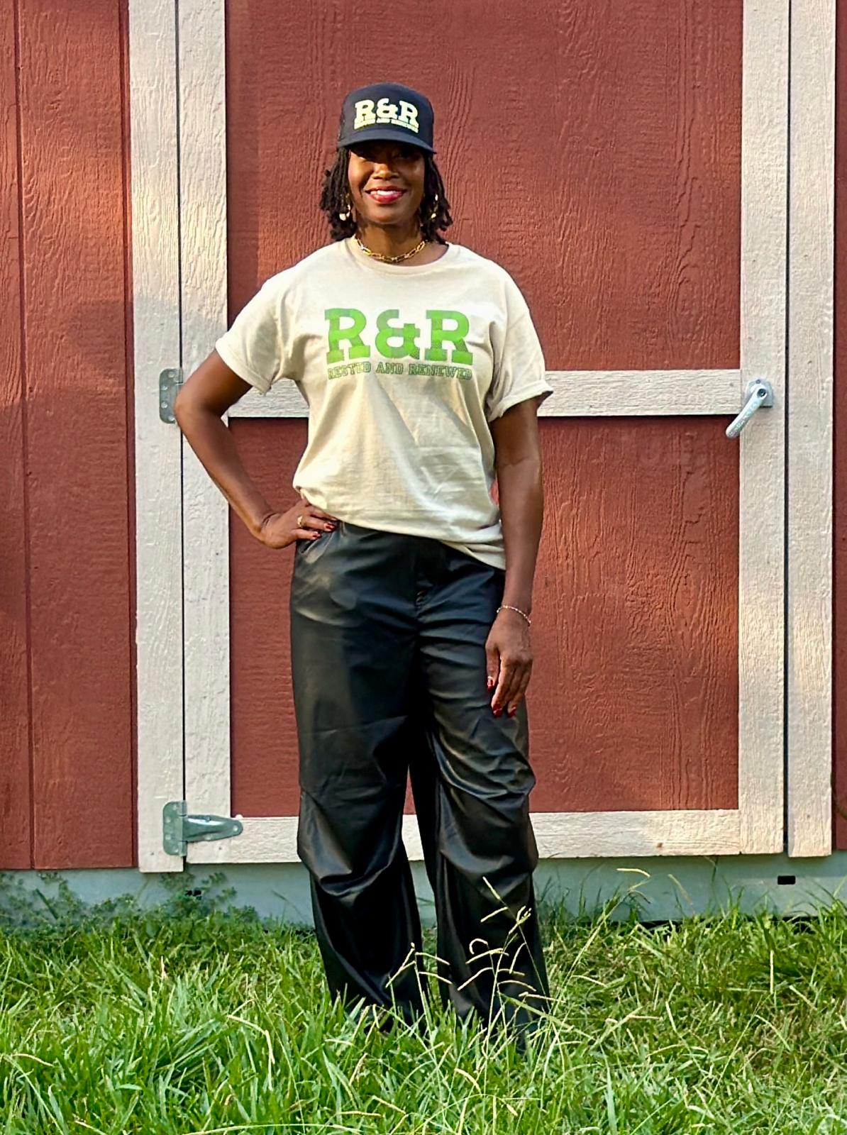 R&R Rested and Renewed Fall T‑Shirt (Lime Green print) – Christian Apparel