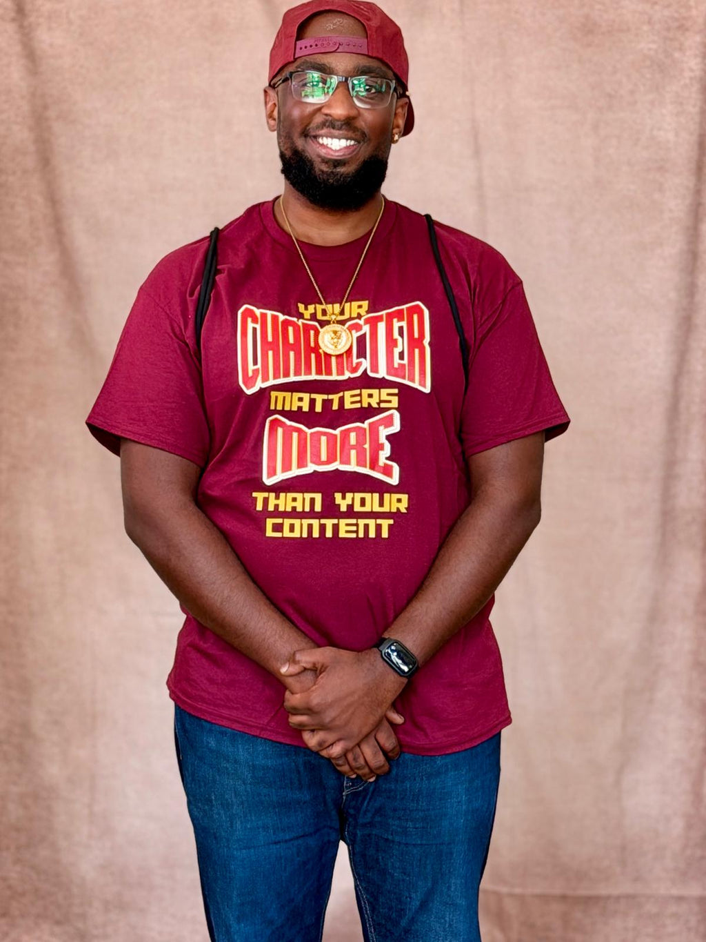 Character Matters More Tee (Red print) – Christian Streetwear