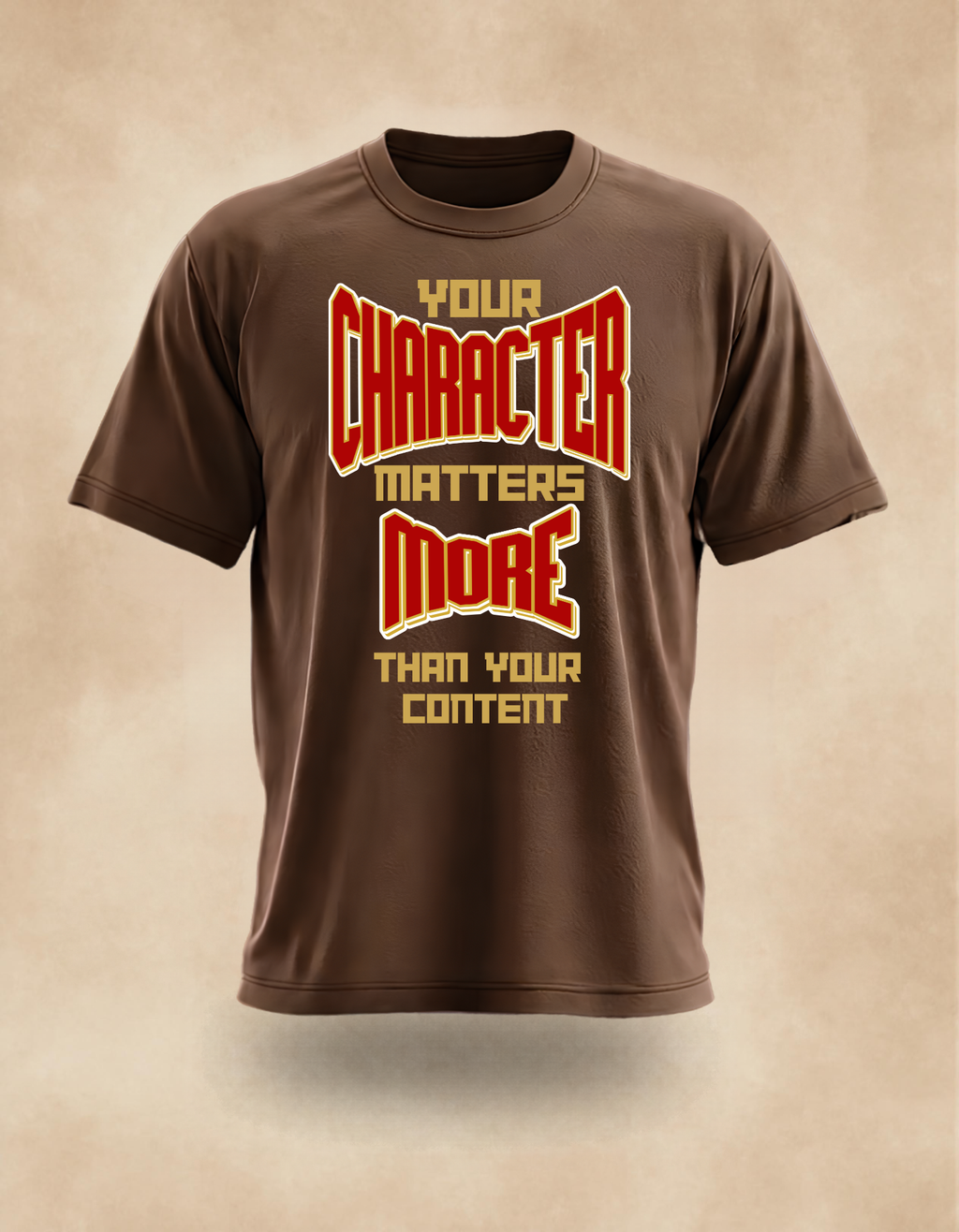 Character Matters More Tee (Red print) – Christian Streetwear