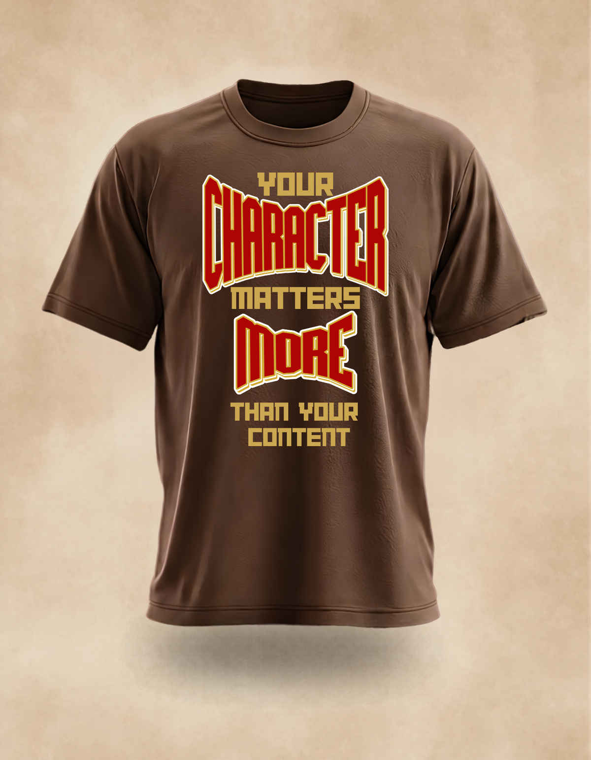 Character Matters More Tee (Red print) – Christian Streetwear