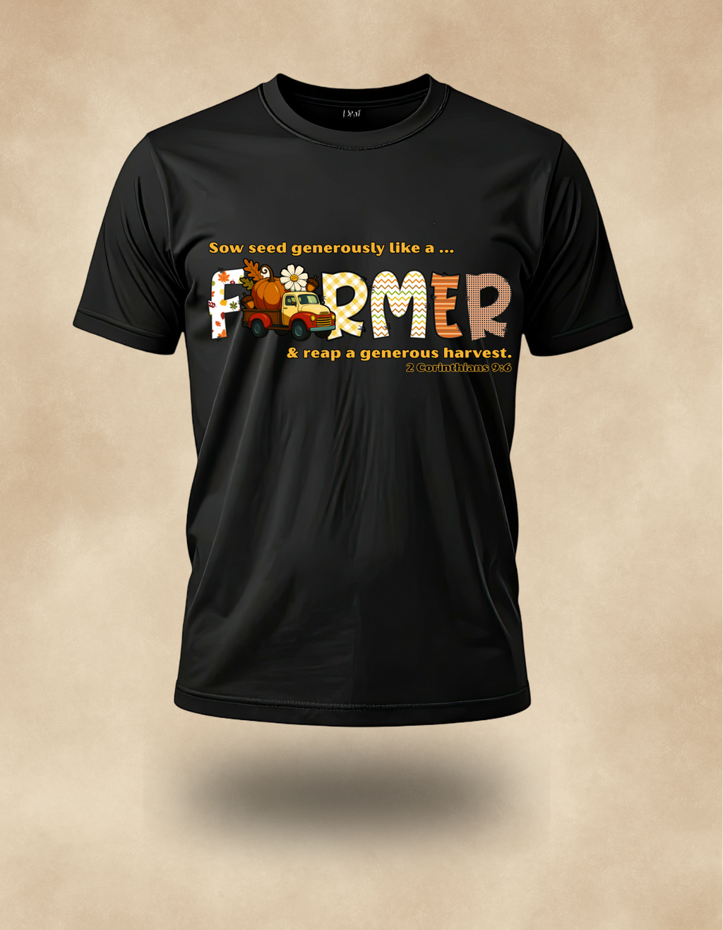 Joyful Harvest FARMER T‑Shirt – Scripture Inspired